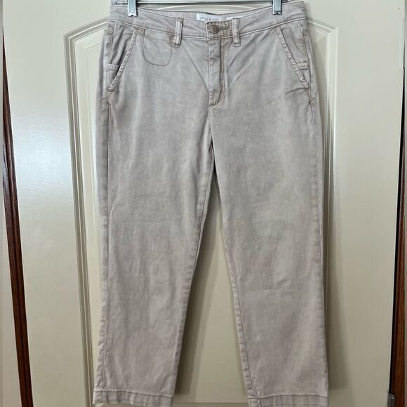 ANTHROPLOGIE Chino Light Brown Capri Pants Women’s Size 27 Slim - Picture 1 of 5